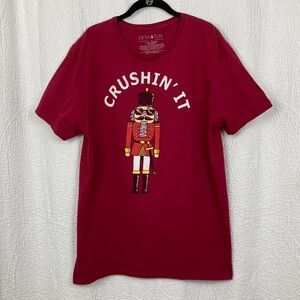 Fifth Sun Women's Red “Crushing It” Nutcracker Graphic T-Shirt sz Large